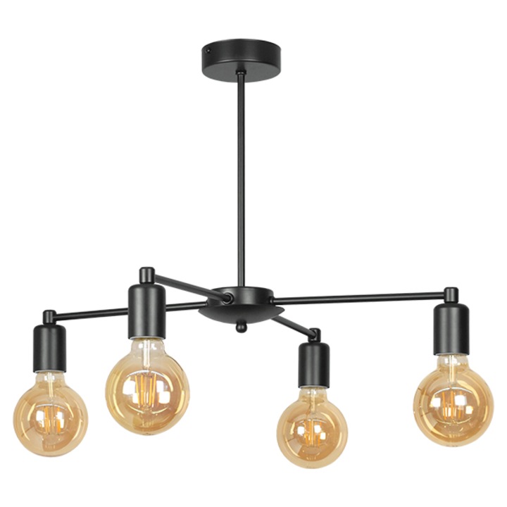 Полилей Lightstyle Рам, 4хE27, Черен