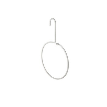 Suport maieuri/veste departajare, cu carlig si inel cu diametrul 13.50 cm, din metal acoperit cu PVC, Alb Suport maieuri/veste departajare, cu carlig si inel cu diametrul 13.50 cm, din metal acoperit cu PVC, Alb