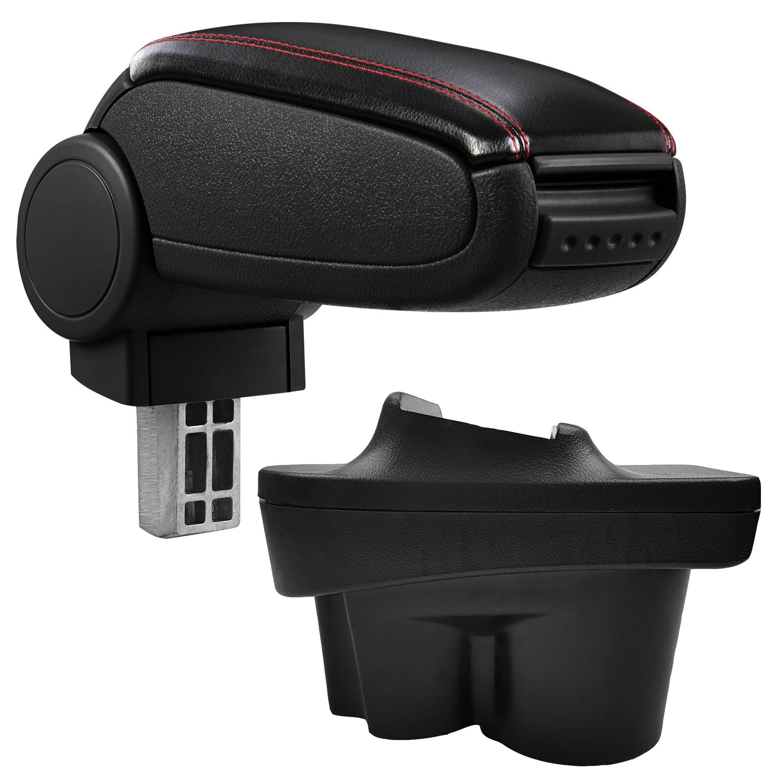 Cotiera Opel Corsa E (09.2014-) marca aVr - negru piele ecologica cu cusatura rosie