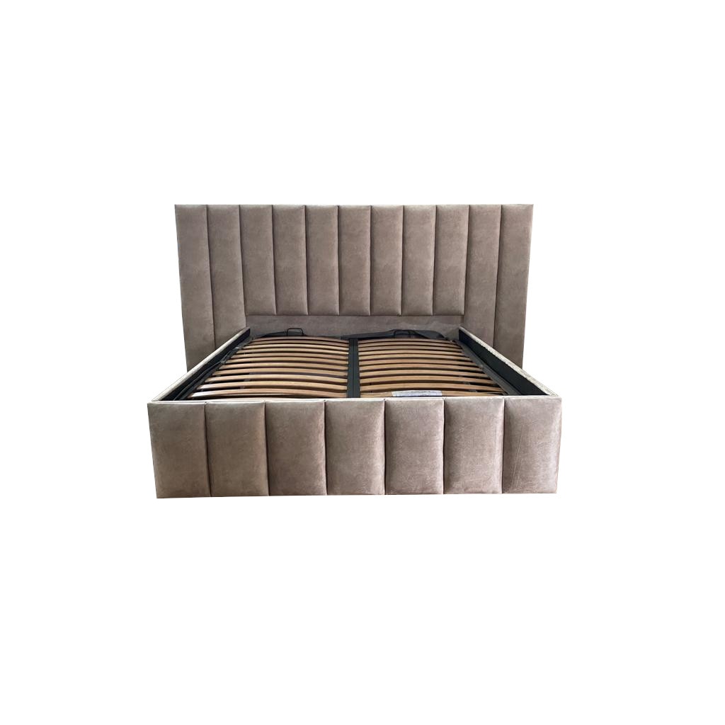 Pat dublu cu somiera, Beds Place, Diego, Crem, 140x200 cm