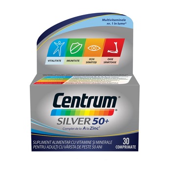 Centrum de la A la Z Silver 50+ Pfizer, 30 comprimate Centrum de la A la Z Silver 50+ Pfizer, 30 comprimate
