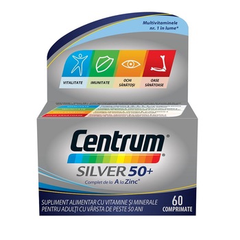 Centrum de la A la Z Silver 50+ Pfizer, 60 comprimate Centrum de la A la Z Silver 50+ Pfizer, 60 comprimate
