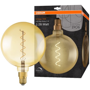 Bec LED OSRAM DIMABIL Vintage 1906 Big Globe LED 28, E27, 5W, 300 lm, lumina calda (2000K) Bec LED OSRAM DIMABIL Vintage 1906 Big Globe LED 28, E27, 5W, 300 lm, lumina calda (2000K)