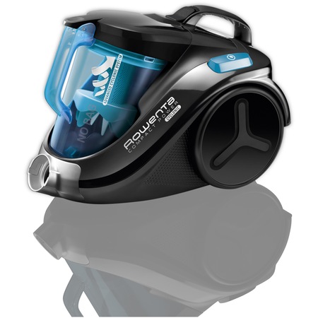 Aspirator fara sac Rowenta Compact Power RO3731, 1.5 l, 750 W, Clasa A Filtru de inalta eficienta, 8.8 m, Negru/Albastru