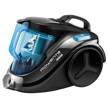 Aspirator fara sac Rowenta Compact Power RO3731, 1.5 l, 750 W, Clasa A Filtru de inalta eficienta, 8.8 m, Negru/Albastru