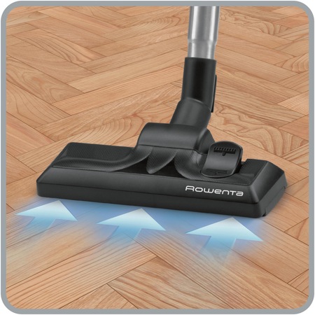 Aspirator fara sac Rowenta Compact Power RO3731, 1.5 l, 750 W, Clasa A Filtru de inalta eficienta, 8.8 m, Negru/Albastru