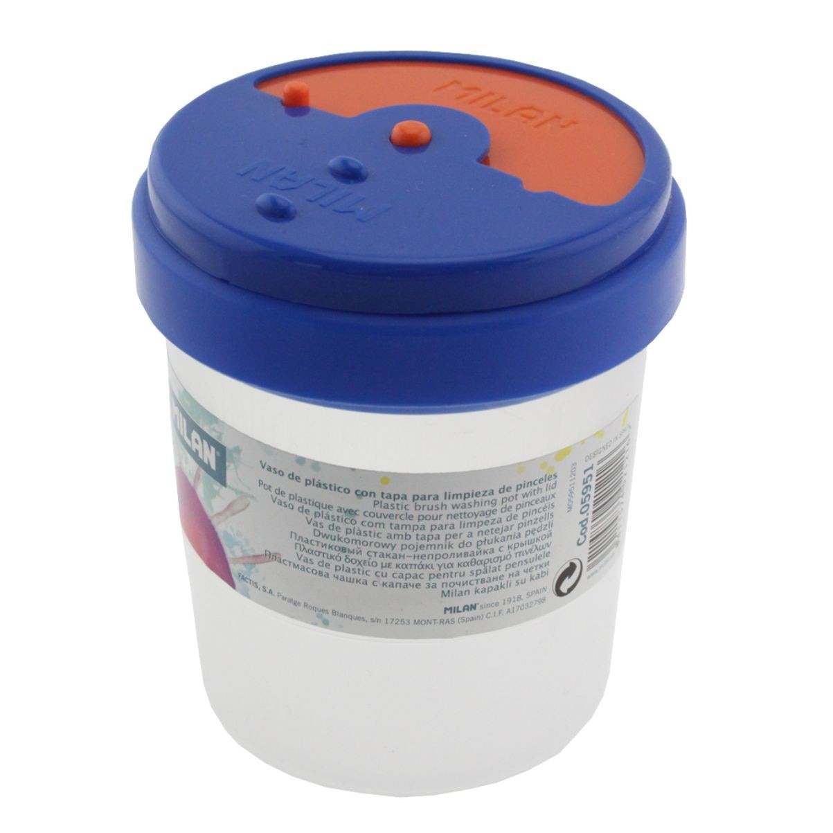 Pahar pentru spalat pensule, Milan, Albastru/Transparent, 05951