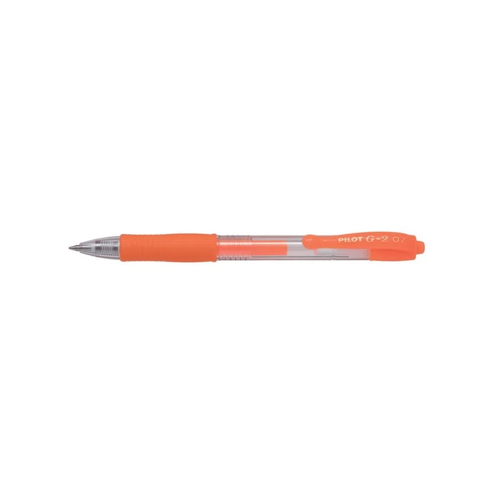Roller cu gel Pilot G-2 Neon, 0.7mm, portocaliu neon