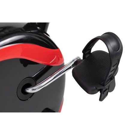 Bicicleta orizontala TECHFIT R350, Volanta 6 Kg, Scaun reglabil pe orizontala, Ecran LCD, Negru - Rosu