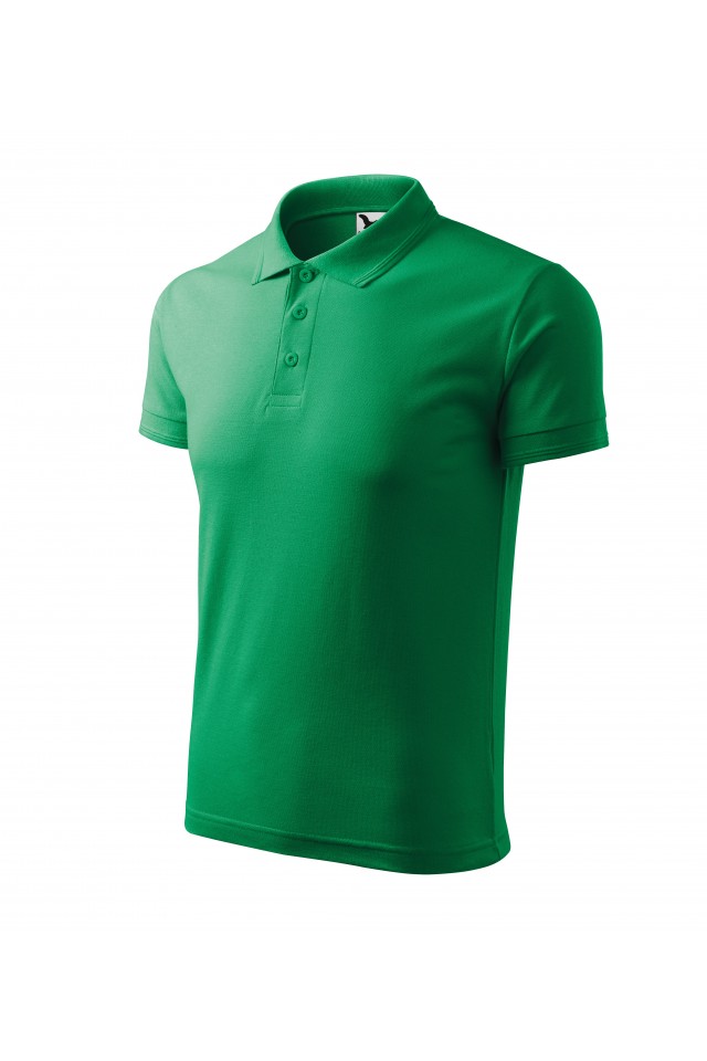 Tricou barbati, tip polo,Verde mediu 203-16, Verde