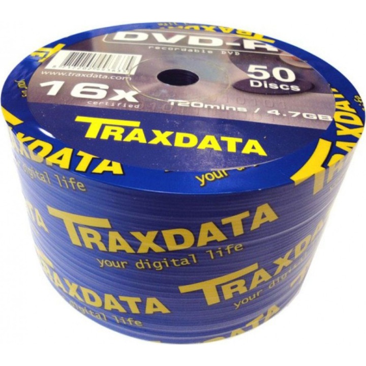 DVD-R Traxdata Value Pack, 4.7 GB, 16X, 50 buc