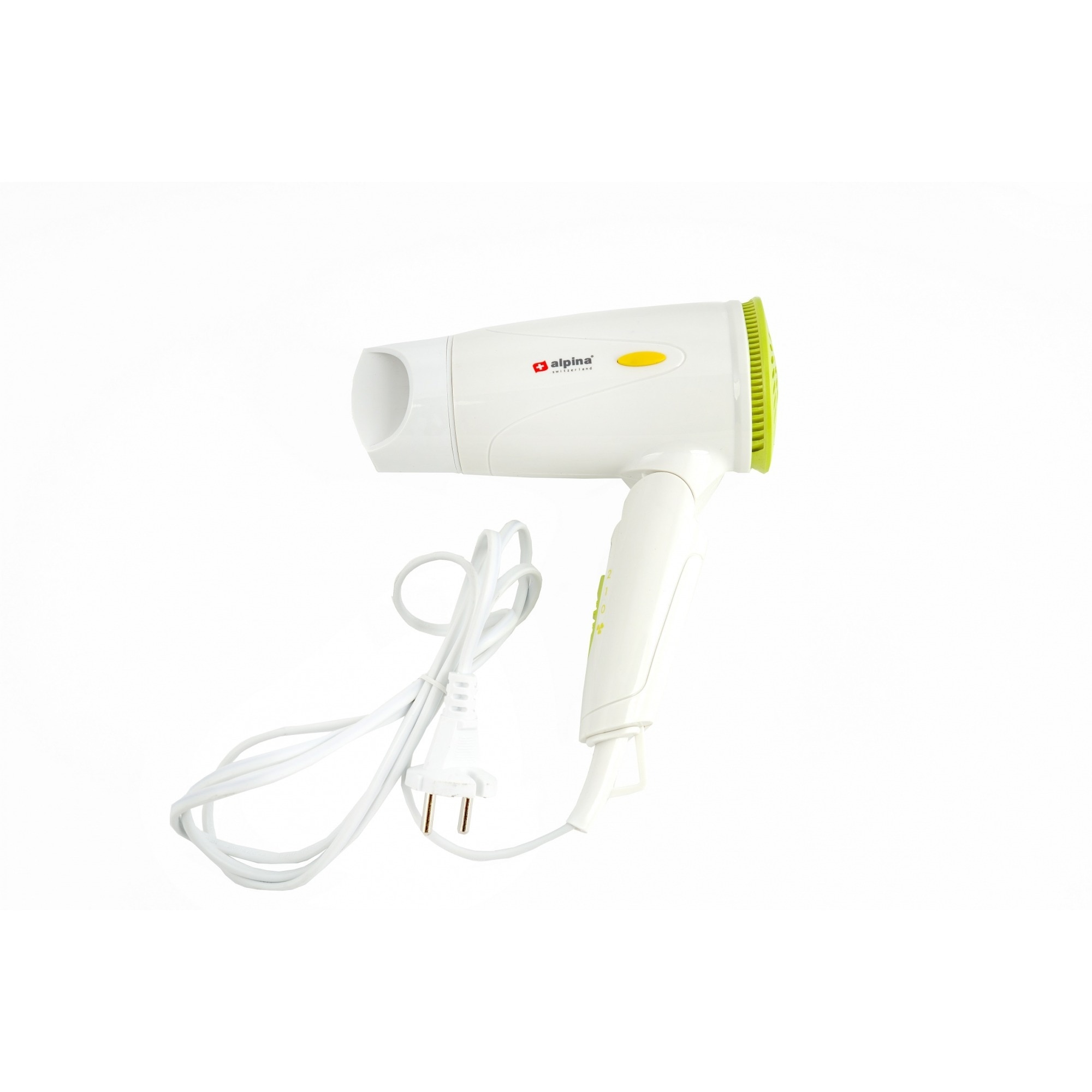 Uscator de par pentru voiaj Alpina, 1800 W, 2 Viteze, rabatabil, Alb
