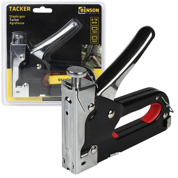 Capsator metalic Benson, pentru tapiterie, lemn, carton, 4-14 mm