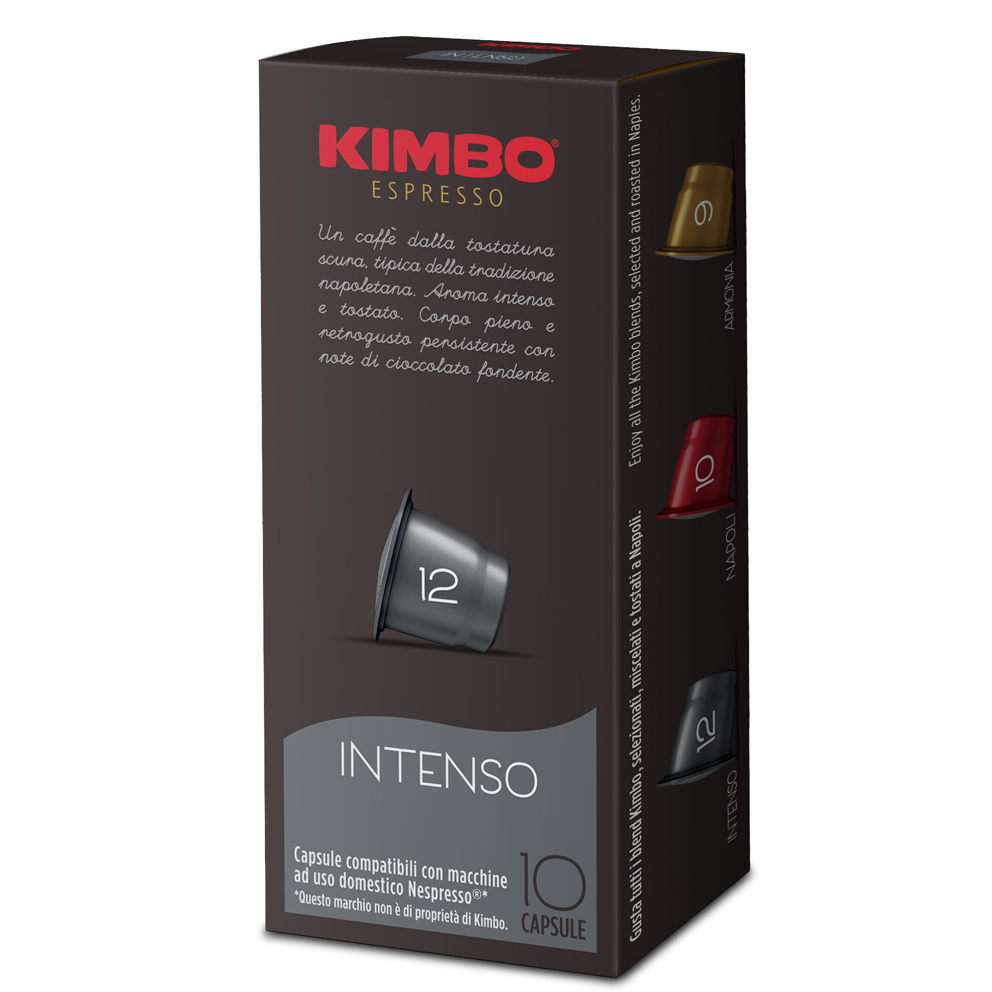 Capsule cafea Kimbo Intenso, compatibile Nespresso, 10 capsule, 55g