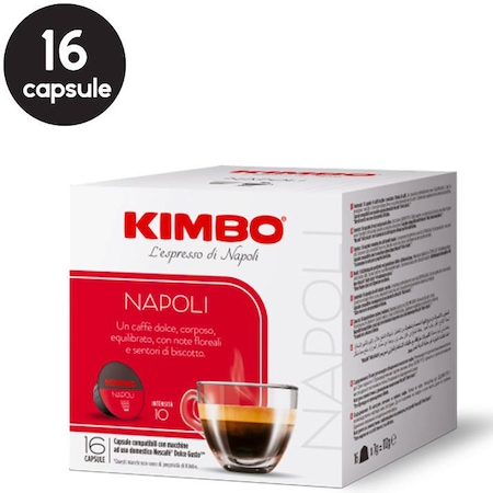 Capsule cafea Kimbo Napoli, compatibile Dolce Gusto, 16 capsule, 112g