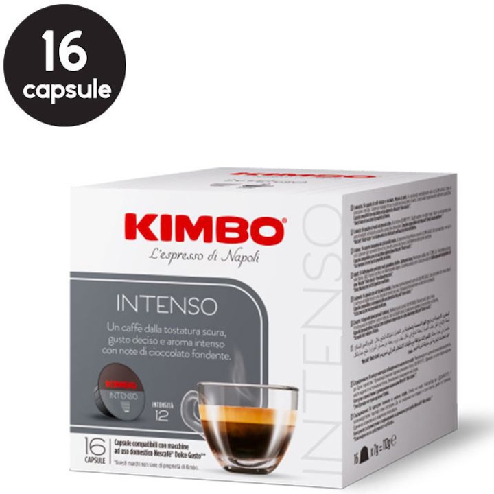 Cafea capsule compatibile Dolce Gusto Kimbo Intenso, 16x7g