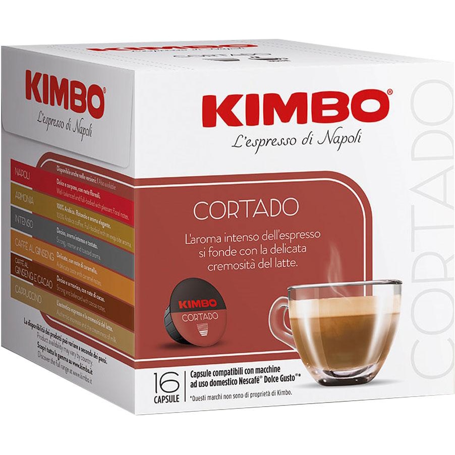Capsule cafea Kimbo Cortado, compatibile Dolce Gusto, 16 capsule, 102.4g