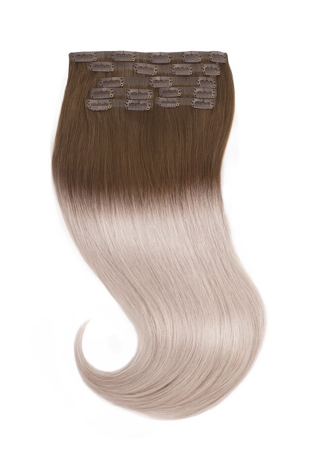 Extensii Par Natural CLIP ON Amora Black Collection Ombre 8/PLA , 35 cm