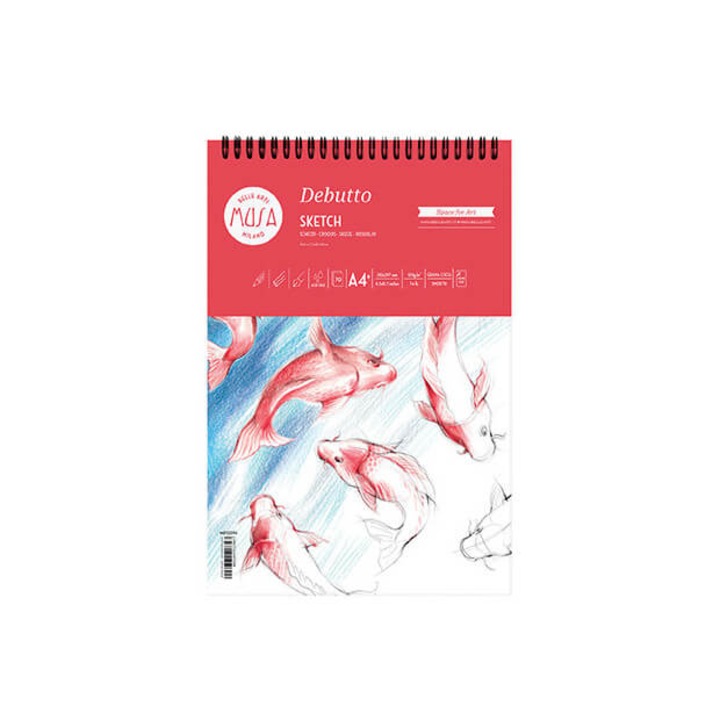 Bloc desen pentru schite Debutto Musa 70 file 120 gr cu spira - A4