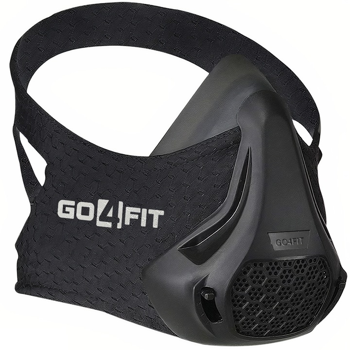 Masca antrenament, GO4FIT®, Training Mask, Marime Universala pentru Fitness, Alergare, Cardio, Rezistenta