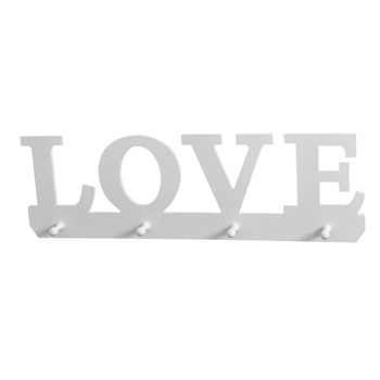 Cuier Love 4 agatatori, Naimeed D28, culoare alb, 59 x 18,5 cm Cuier Love 4 agatatori, Naimeed D28, culoare alb, 59 x 18,5 cm