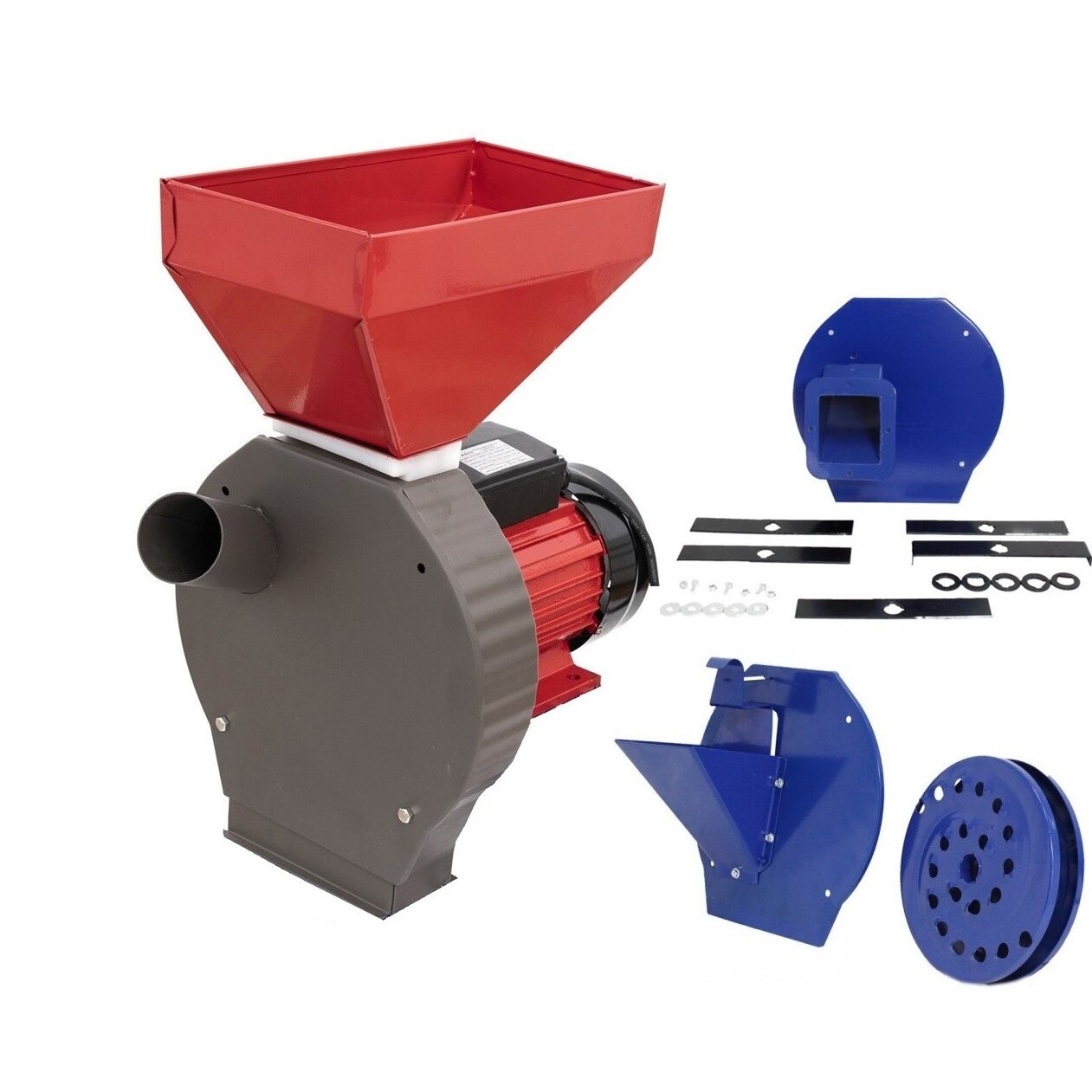 Moara electrica de Cereale si Stiuleti DDT, 3.5 Kw, cuva mica + Adaptor pentru fructe, legume si furaje