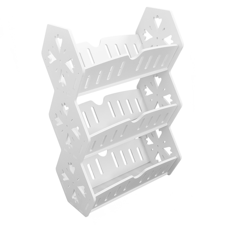 Etajera cu 3 nivele, Naimeed D23, culoare Alb, 65 x 25 x 40 cm