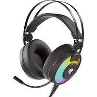 Casti Genesis Neon 600 RGB, stereo, 3.5mm, USB, negru