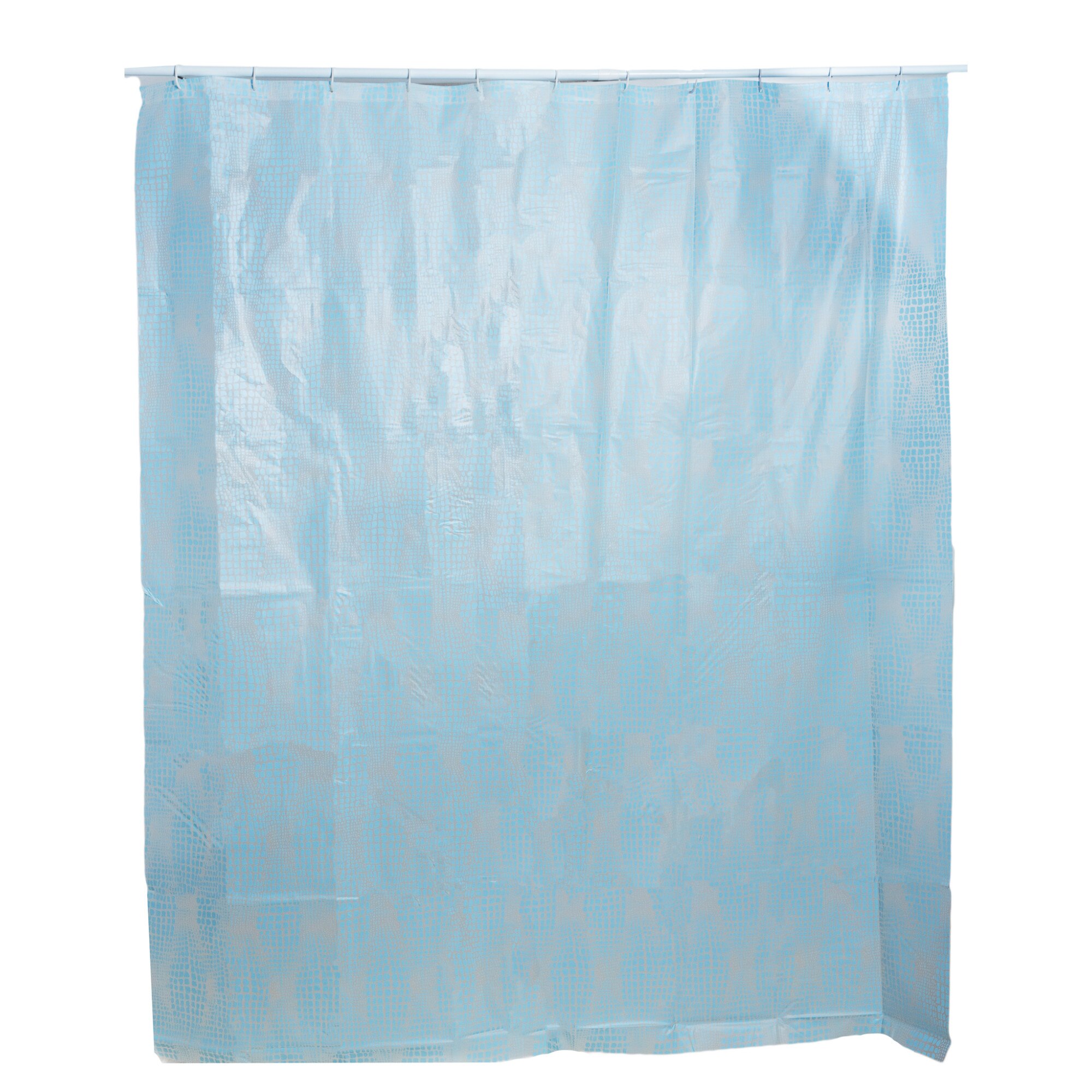 Perdea dus TRENDY'S, alb/albastru, PEVA, 180cmx200cm