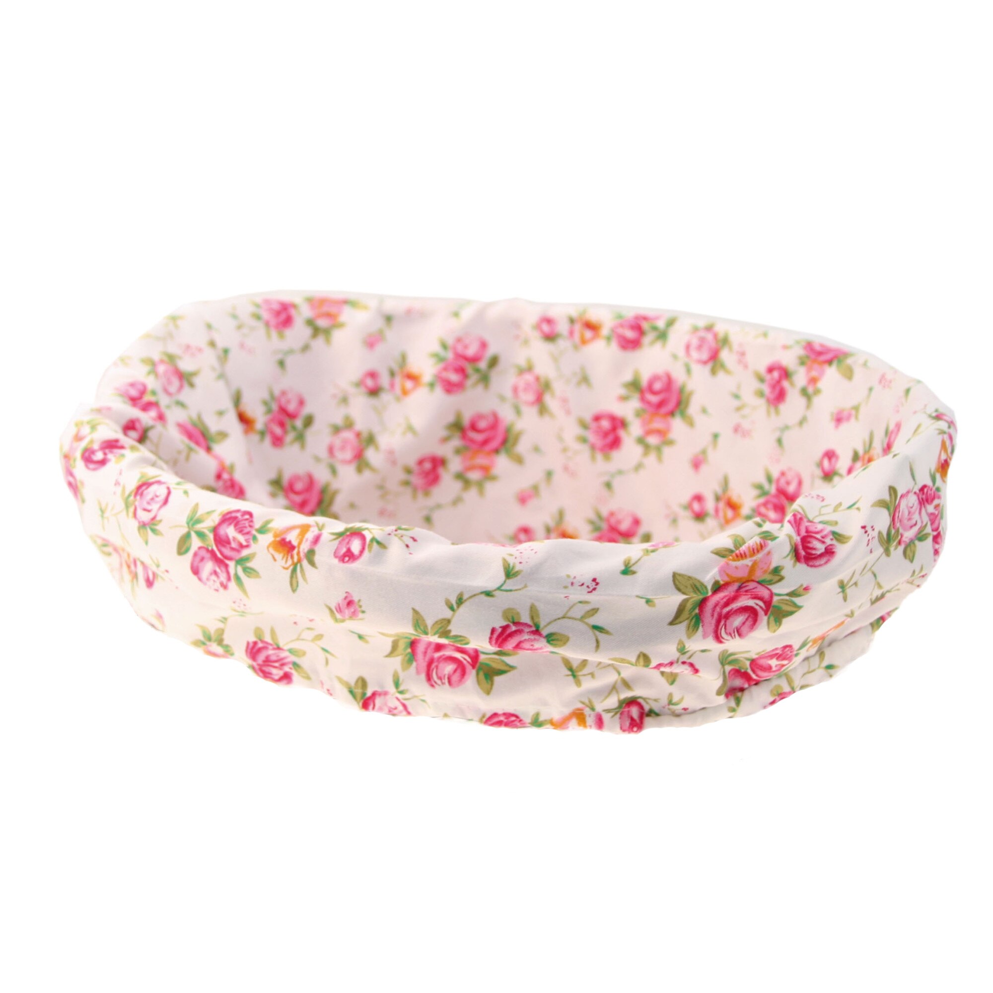 Husa Panza Oval pentru cos, 40x35x19cm, Alb/Flori
