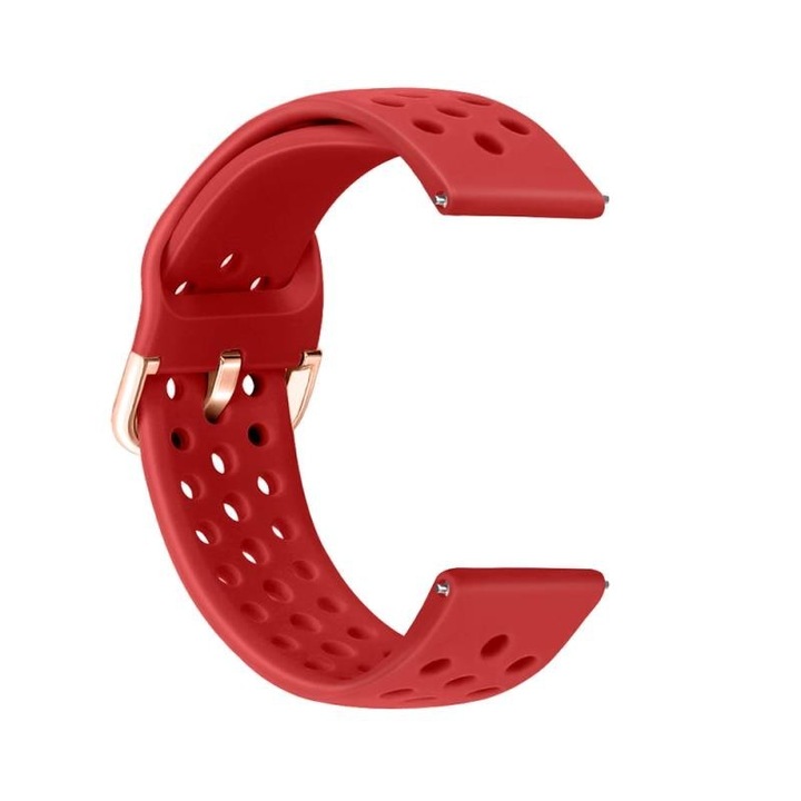 Curea din silicon, compatibila Huawei Watch GT 2 Pro, telescoape Quick Release, 22mm, Rosu