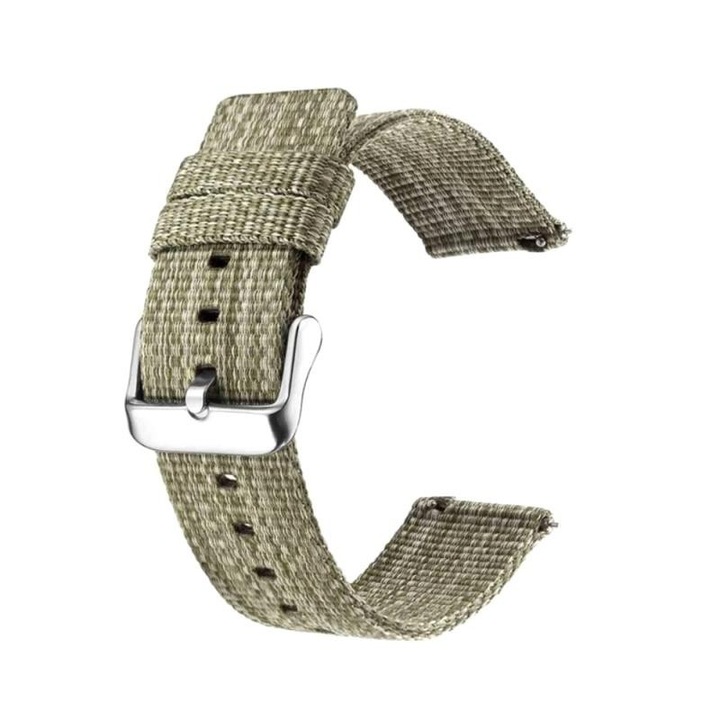 Textil anyagú szíj, kompatibilis a Huawei Watch GT 2 Pro-val, QR teleszkópok, 22mm, Olive Green