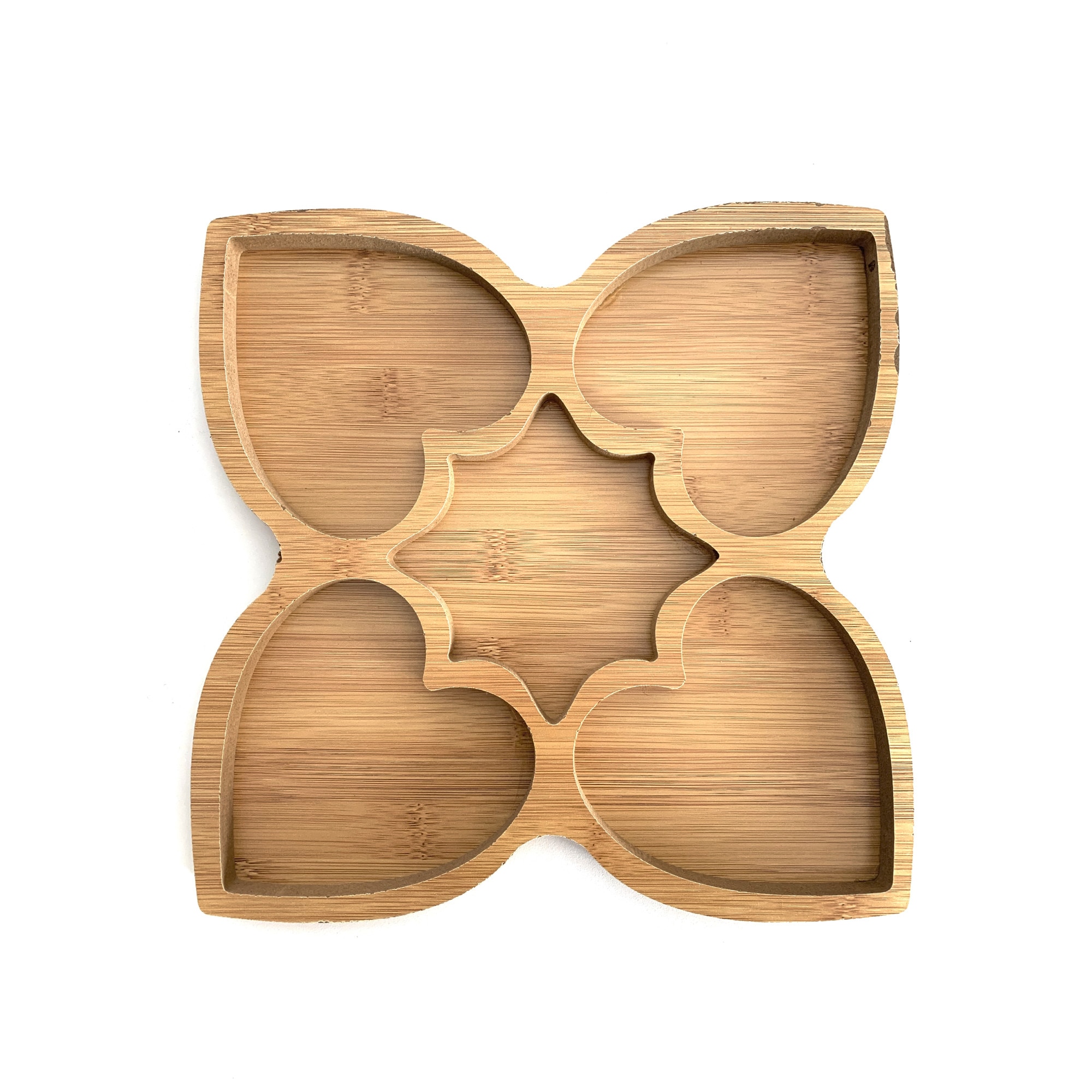 Platou din lemn pentru servire cu 5 compartimente