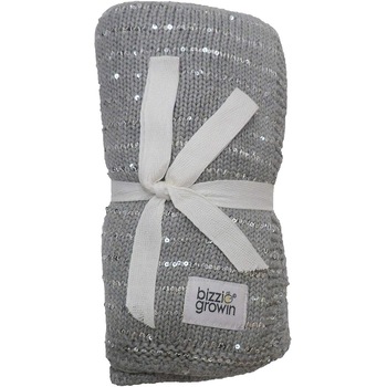 Paturica Tricotata din Bumbac Gri cu Paiete Paturica Tricotata din Bumbac Gri cu Paiete