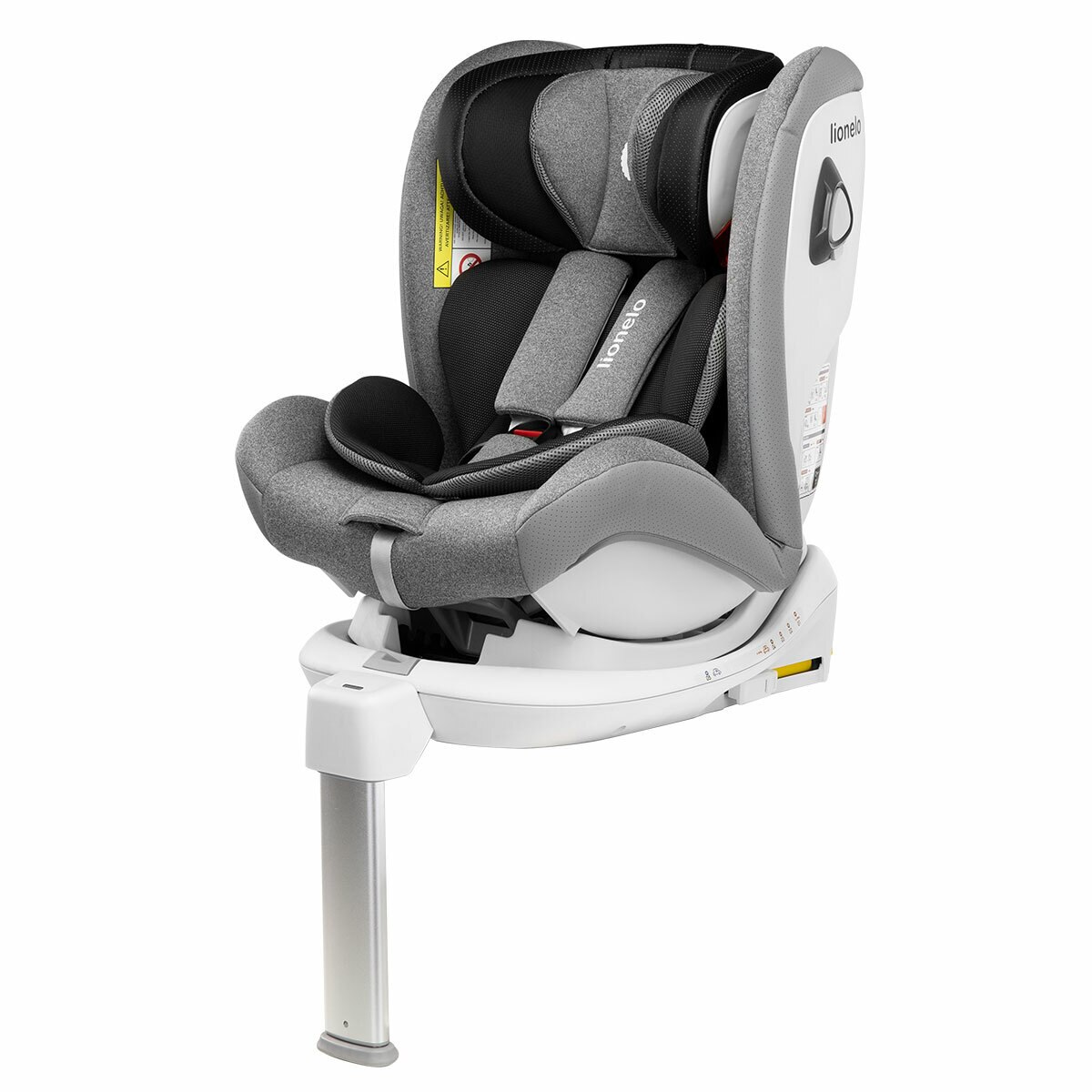 Scaun auto, Lionelo, Braam Stone, Pozitie de somn, Protectie laterala, Rotire 360 grade, 0-36 Kg, cu Isofix, Gri