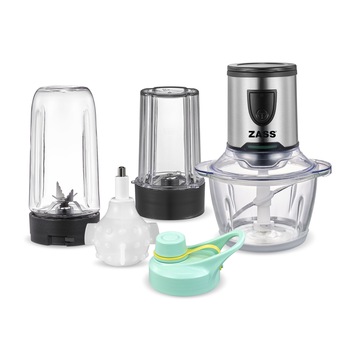 Tocator 4 in 1 Zass ZMCH 02, 500 W, 1.2 l, Argintiu Tocator 4 in 1 Zass ZMCH 02, 500 W, 1.2 l, Argintiu