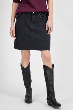 b.young, Fusta mini din denim, Gri antracit, M b.young, Fusta mini din denim, Gri antracit, M