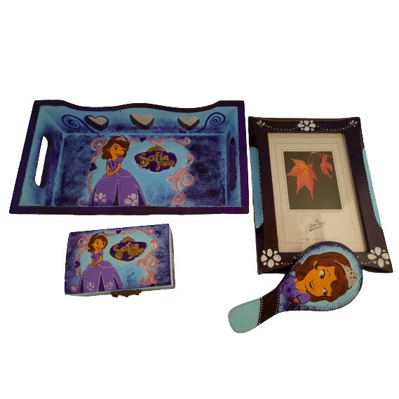 Set pictat manual de lemn Printesa Sofia