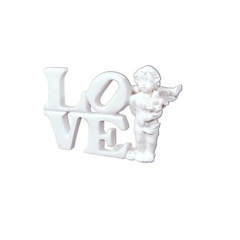 Figurina ingerasi Love, alb, 7x10x3.5 cm Figurina ingerasi Love, alb, 7x10x3.5 cm