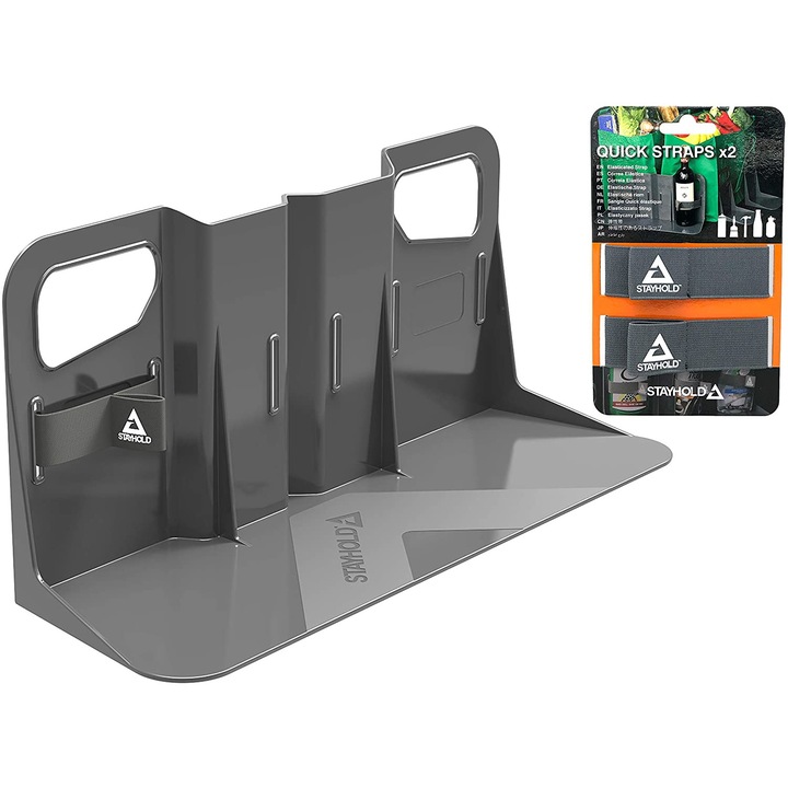 Stayhold Carpet Large Quick Strap, Tépőzáras csomagtartó szervező, Szürke