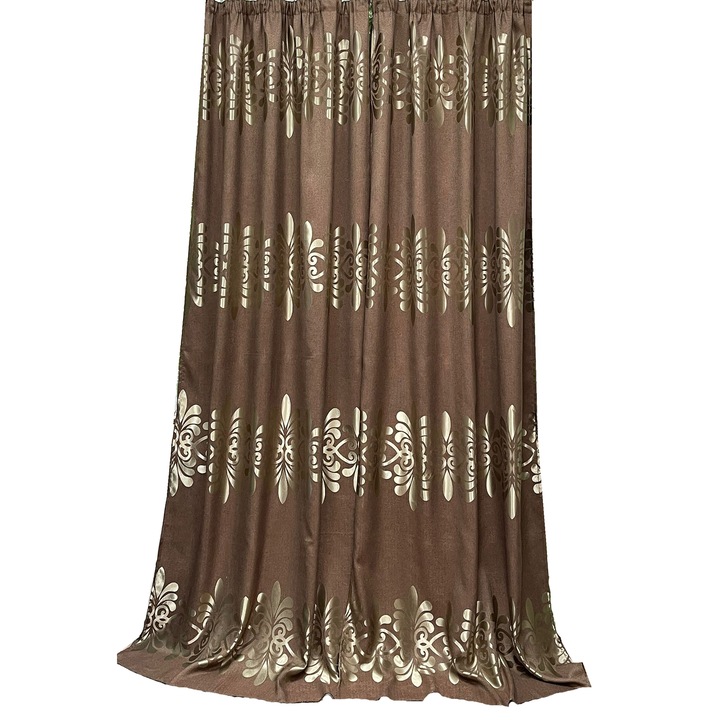 Set draperii, culoare maro, colectia "Rococo Design by Liz Line", 2x140x245cm, cu rejansa - DP17