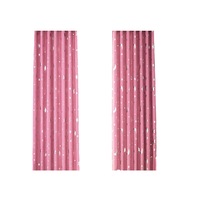 Set doua draperii pentru copii 2x100x260 cm, cu rejansa, Model Stelute Roz