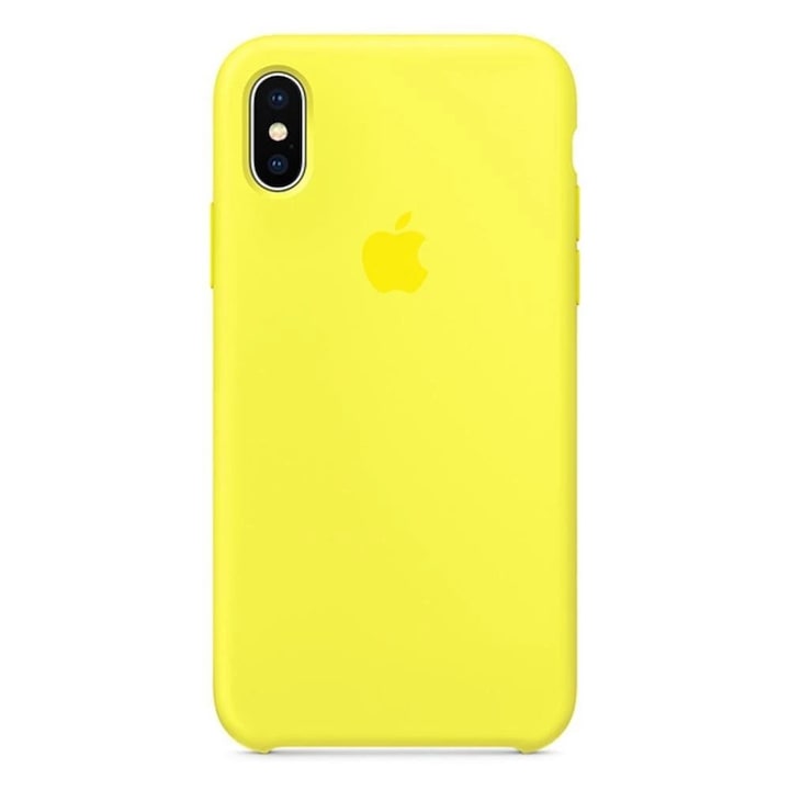 Защитен калъф Apple за iPhone Xs Max, Силикон, Канарско жълто