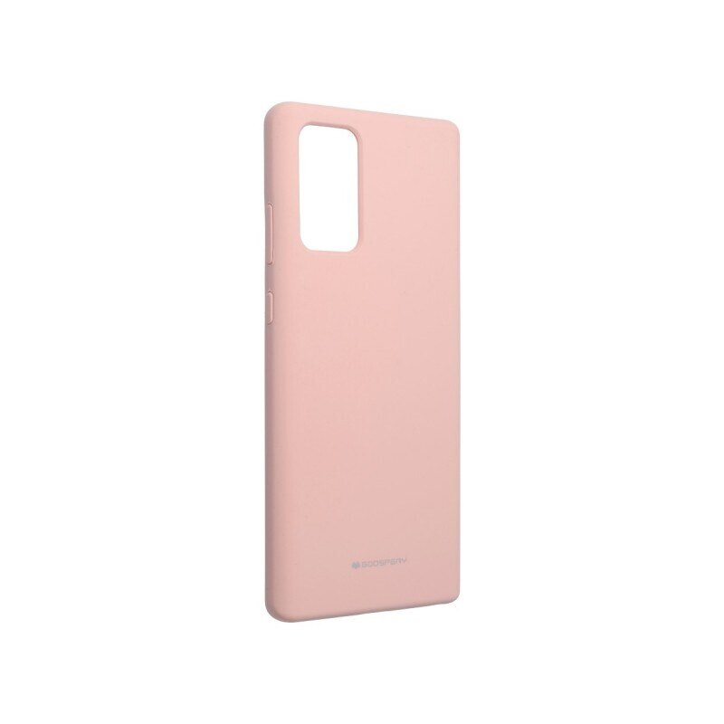 Husa Spate Mercury Silicone Samsung Galaxy Note 20 , cu Interior Alcantara , roz Sand