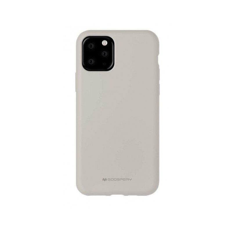 Husa Spate Mercury Silicone iPhone 11 Pro , cu Interior Alcantara , bej