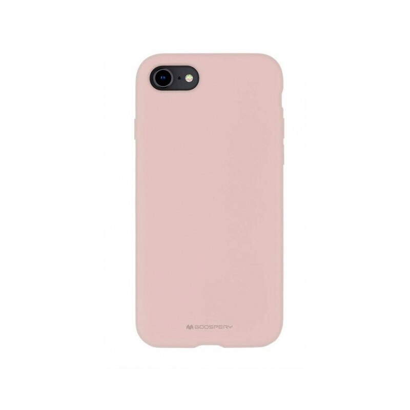 Husa Spate Mercury Silicone iPhone Se 2 ( 2020 ) , cu Interior Alcantara , roz Sand