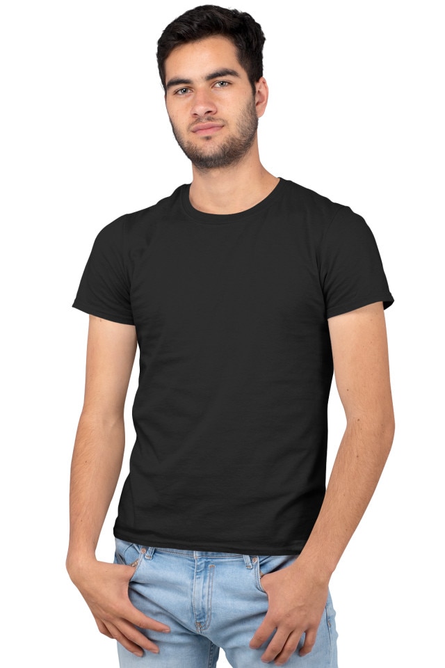 Tricou clasic A7 barbatesc, bumbac, Negru