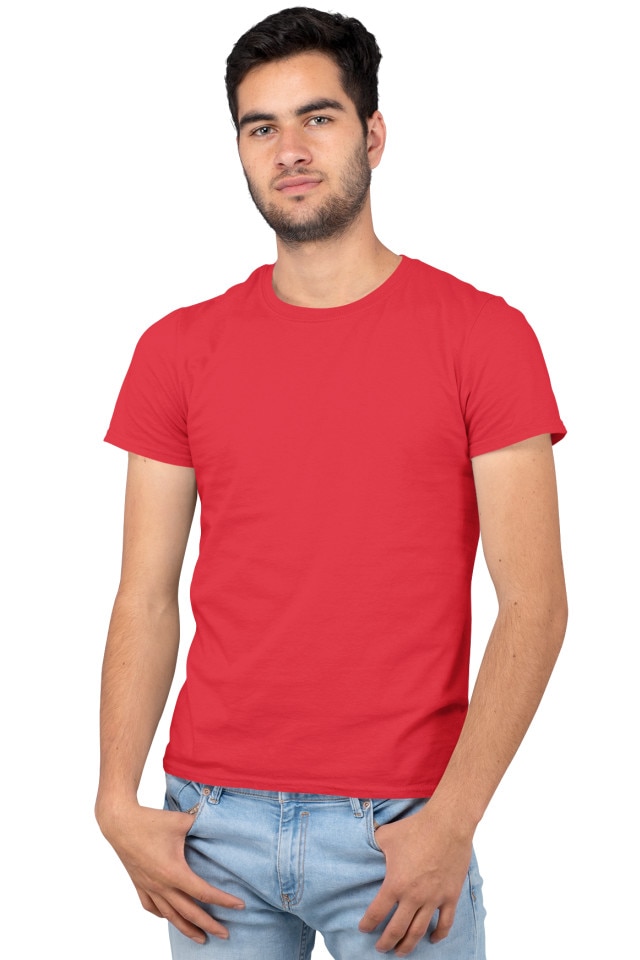 Tricou clasic A7 barbatesc, bumbac, Rosu