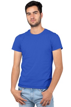 Tricou clasic A7 barbatesc, bumbac, Albastru Tricou clasic A7 barbatesc, bumbac, Albastru