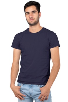 Tricou clasic A7 barbatesc, bumbac, Bleumarin Tricou clasic A7 barbatesc, bumbac, Bleumarin